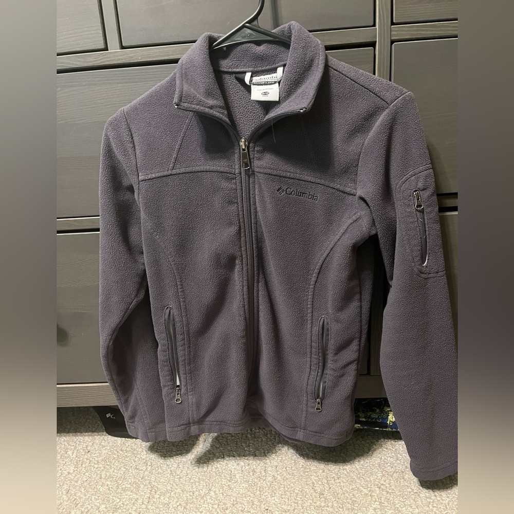 Youth Gray Columbia Fleece Full-Zip Jacket
